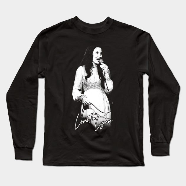 Loretta Lynn / 70s Style Country Fan Design Long Sleeve T-Shirt by DankFutura